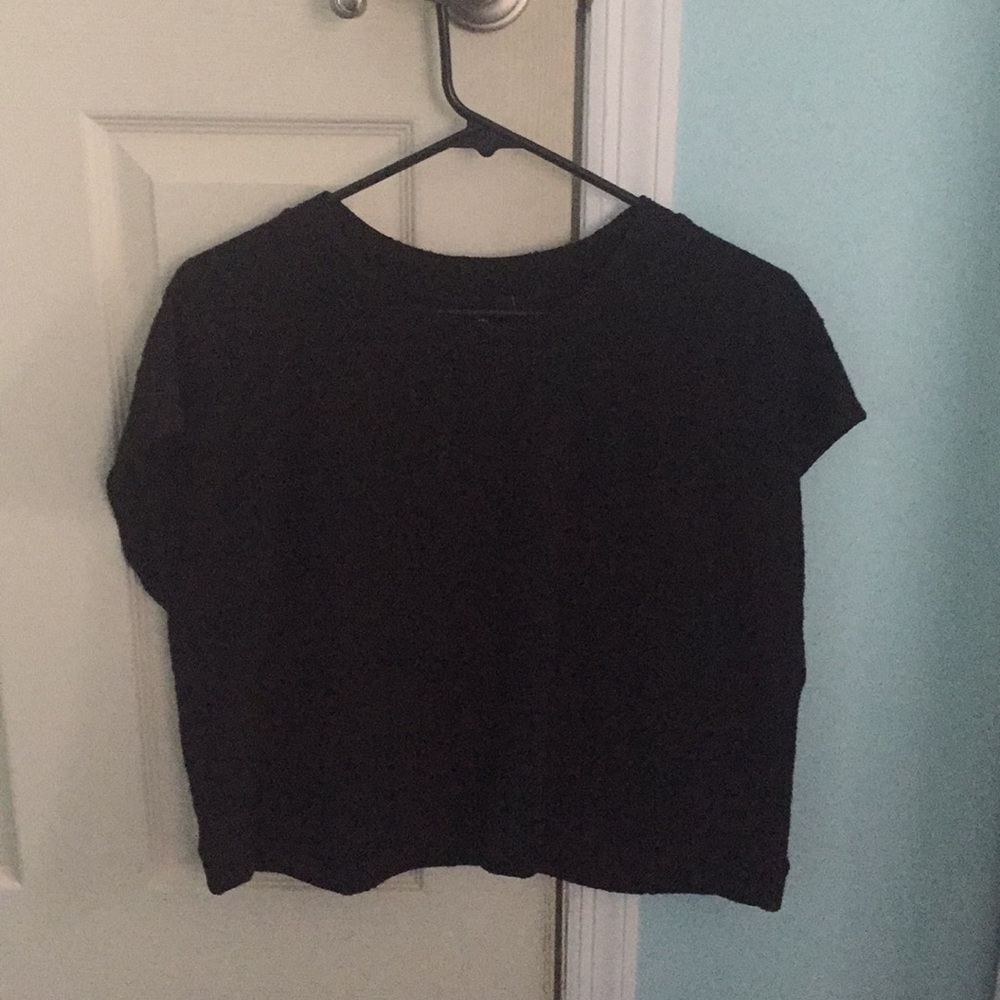 Cotton On Black Shirt w flower print texture